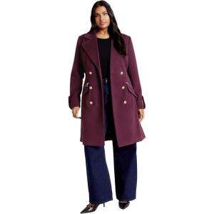 City Chic womens Coat – Gillian(Plum)
