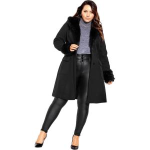 City Chic womens Coat – Make Me Blush(Black)