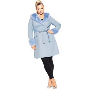 City Chic womens Coat – Make Me Blush(Powder Blue)