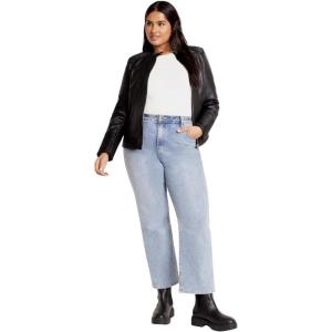 City chic Women’s Plus Size Jkt Ribbed Biker(Black)