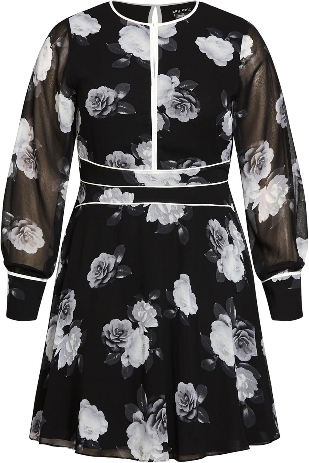 image:imageCITY CHIC Womens Irena DressBlack Camelia Fl