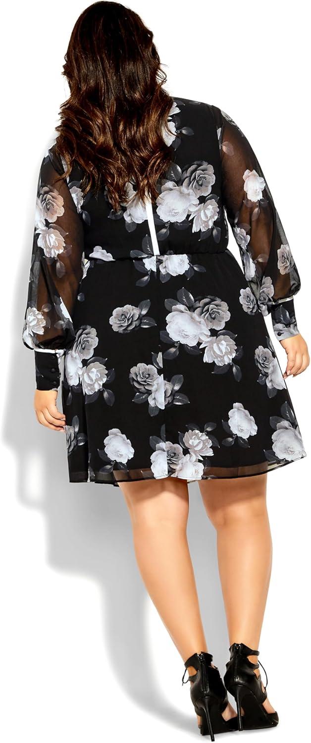 image:imageCITY CHIC Womens Irena DressBlack Camelia Fl