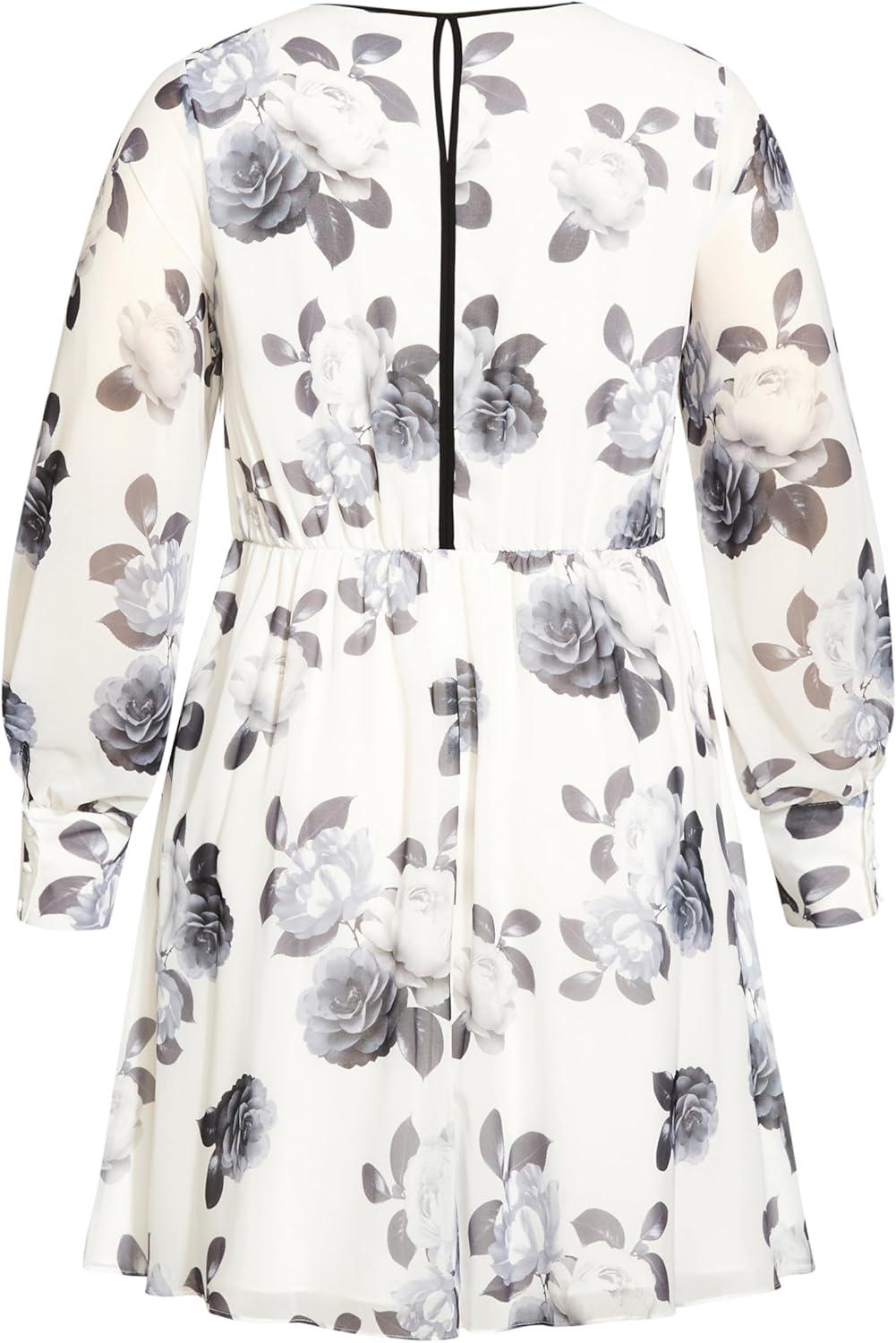 image:imageCITY CHIC Womens Irena DressIvory Camelia Fl