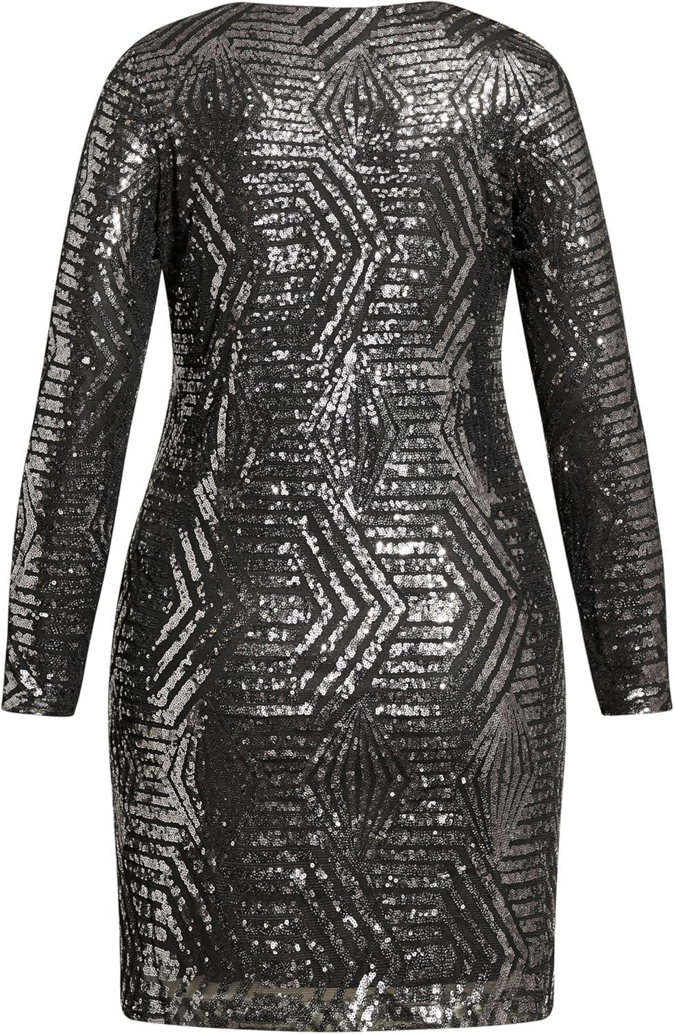 image:imageCity Chic Womens Plus Size Cocktail Dress Bright LightsGunmetal