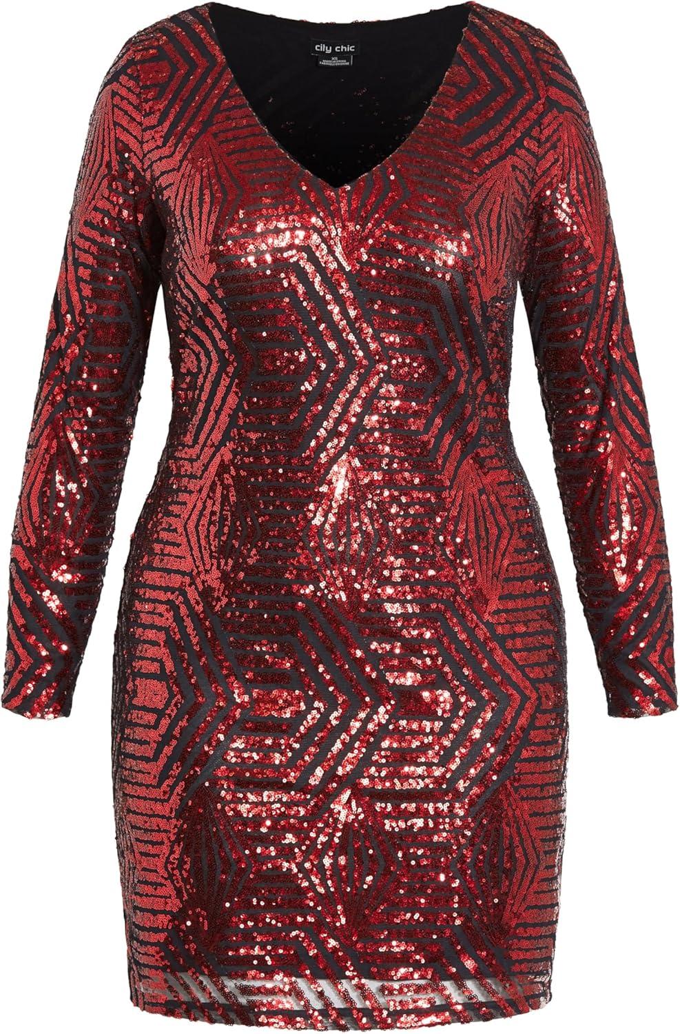 image:imageCity Chic Womens Plus Size Cocktail Dress Bright LightsRuby