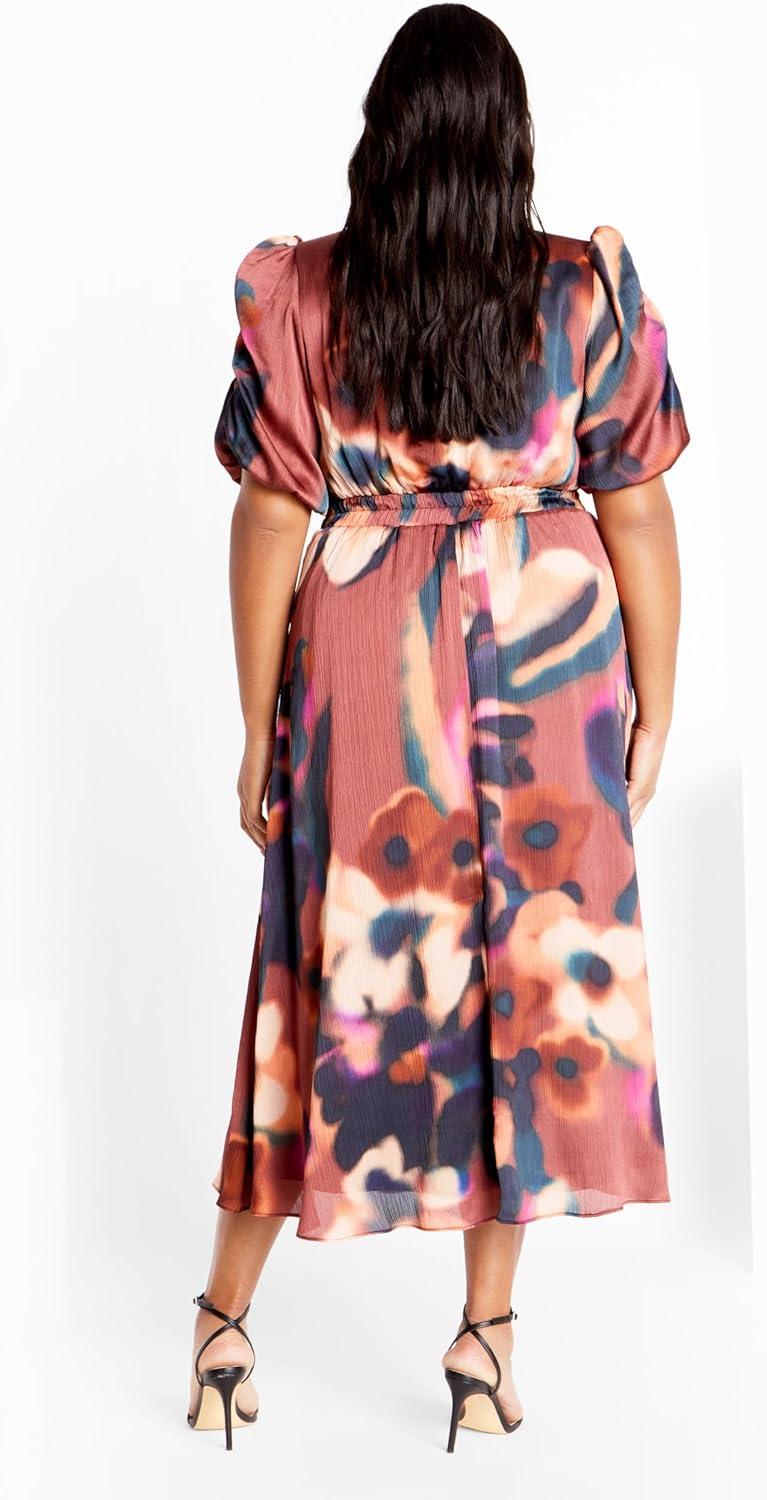 image:imageCity Chic Womens Plus Size Dress Cammy PrintAbstract Illusion