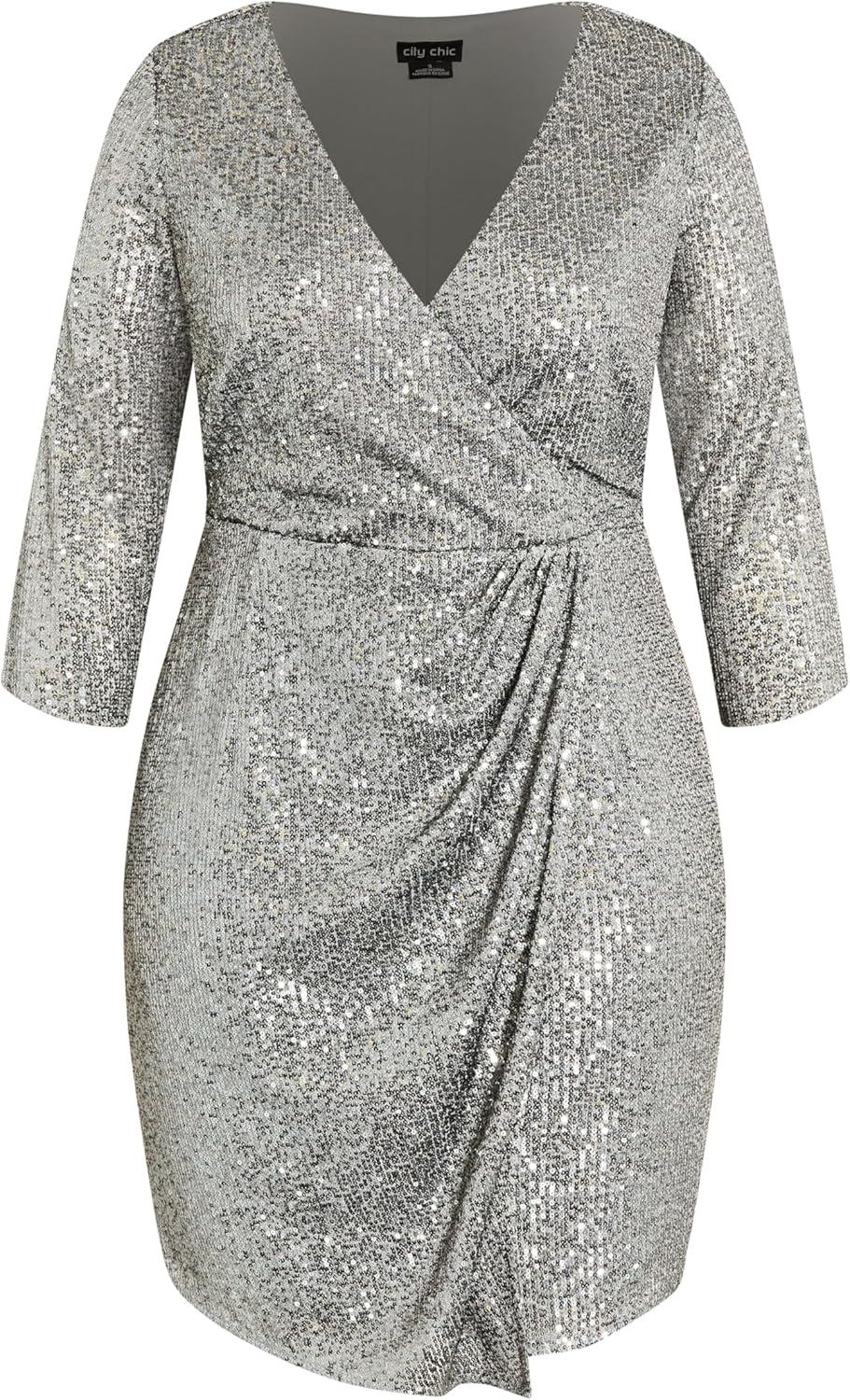 image:imageCity Chic Womens Plus Size Dress RazzleGunmetal