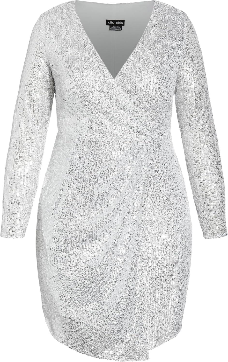 image:imageCity Chic Womens Plus Size Dress RazzleSilver