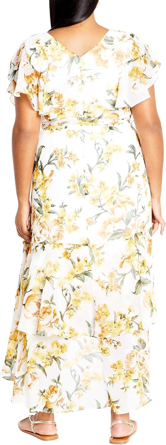 image:imageCity Chic Womens Plus Size Maxi Dress Flirty Tier PrintButter Perfect Petal