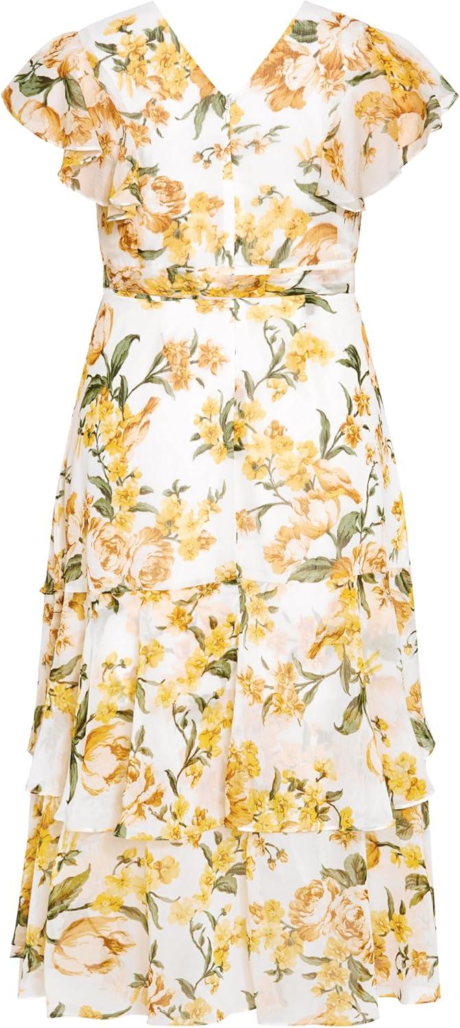 image:imageCity Chic Womens Plus Size Maxi Dress Flirty Tier PrintButter Perfect Petal