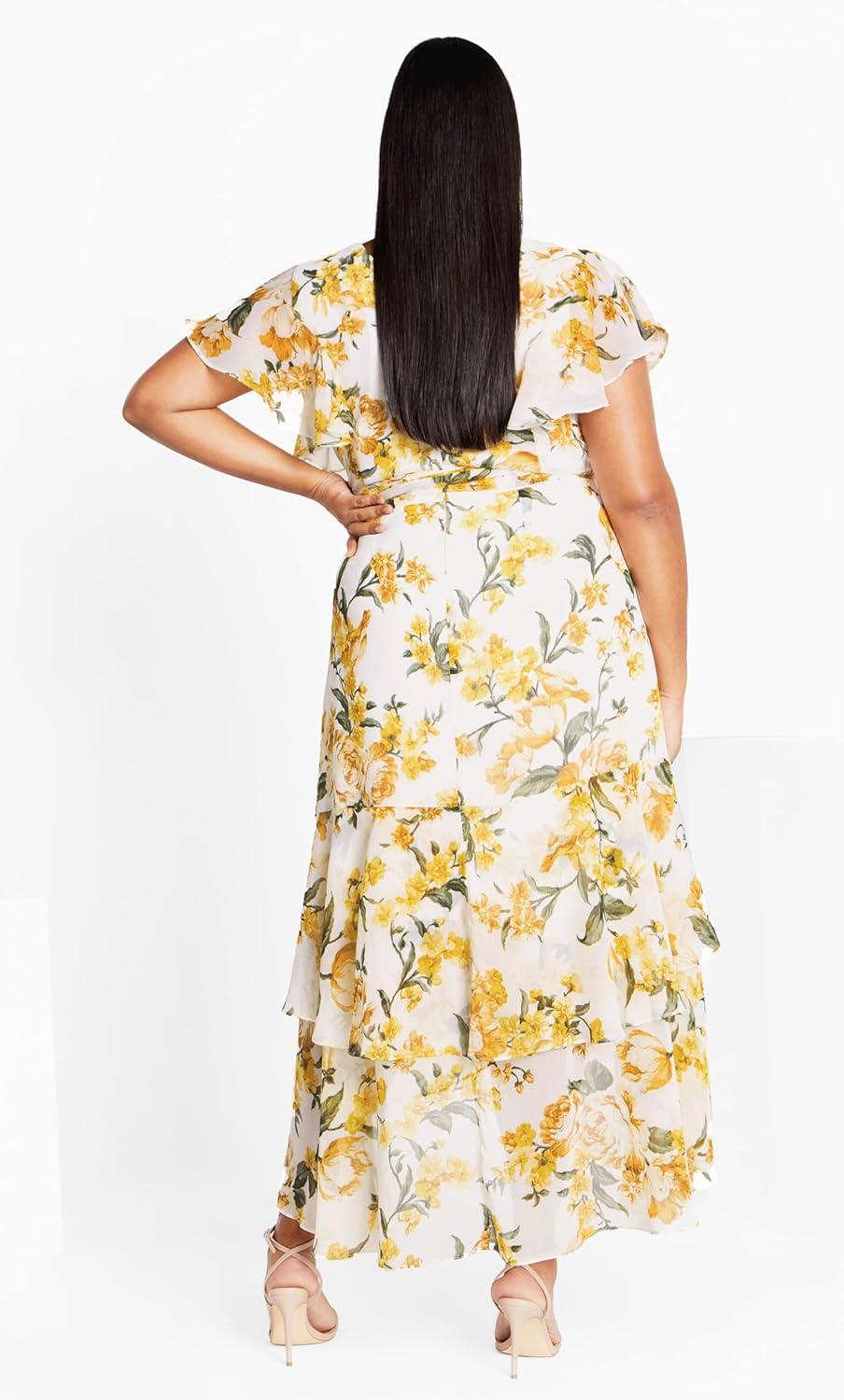 image:imageCity Chic Womens Plus Size Maxi Dress Flirty Tier PrintButter Perfect Petal