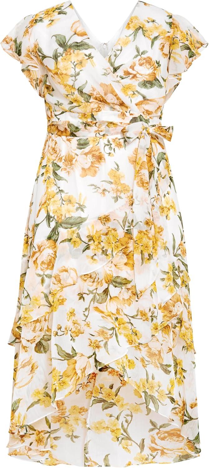 image:imageCity Chic Womens Plus Size Maxi Dress Flirty Tier PrintButter Perfect Petal