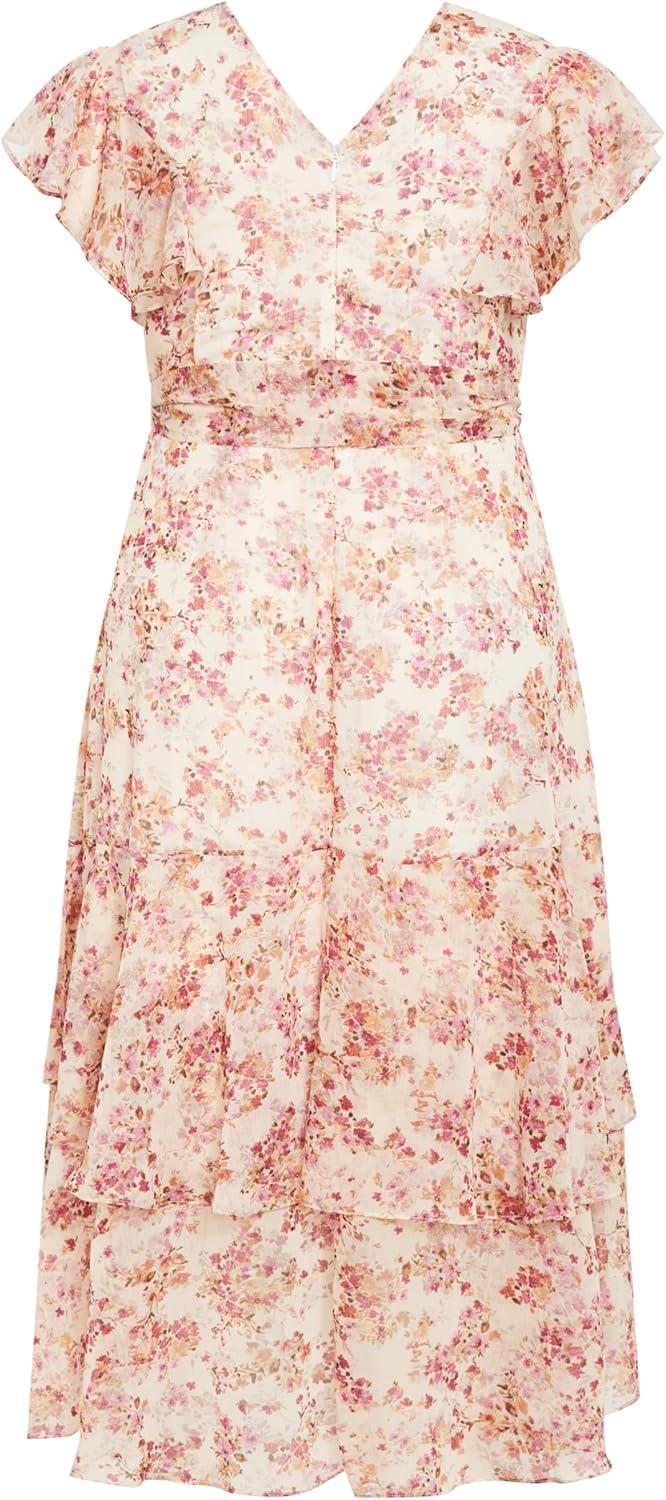 image:imageCity Chic Womens Plus Size Maxi Dress Flirty Tier PrintPretty Meadow