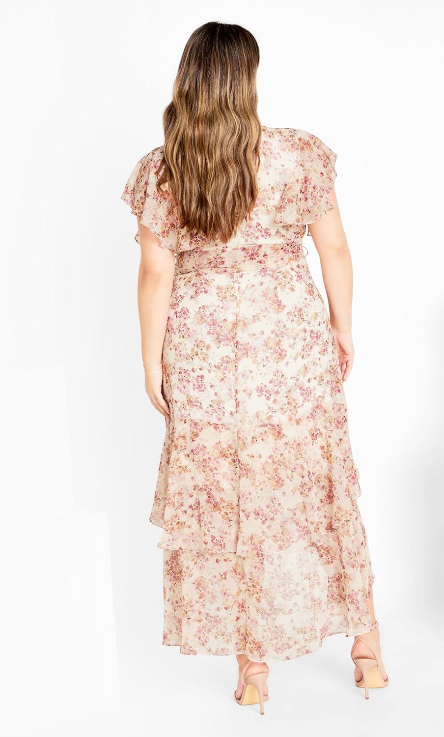 image:imageCity Chic Womens Plus Size Maxi Dress Flirty Tier PrintPretty Meadow