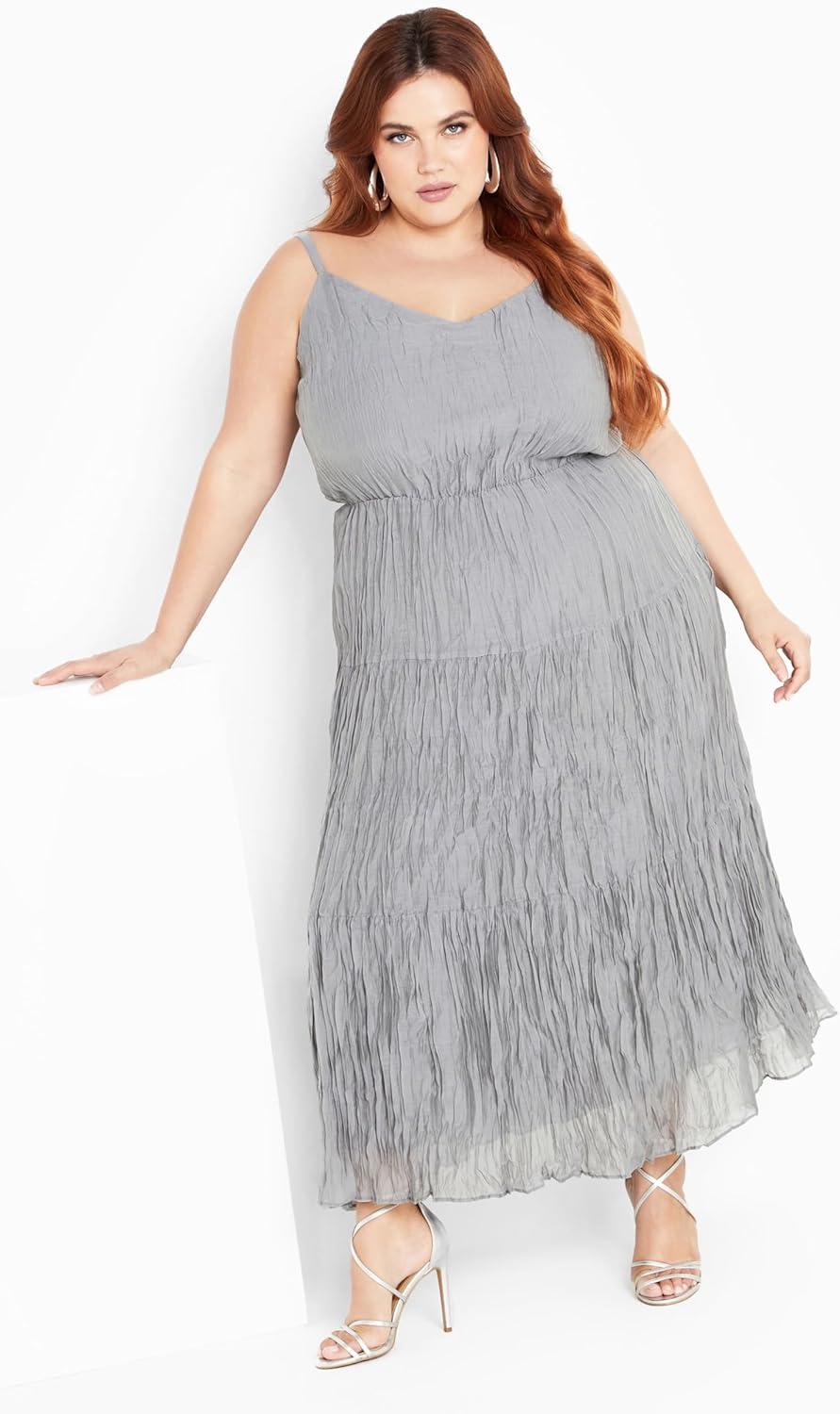 image:imageCity Chic Womens Plus Size Maxi SabinaSilver