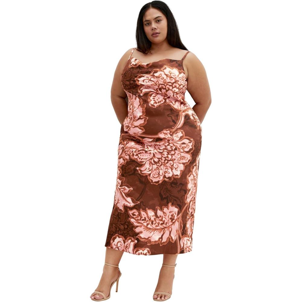 image:imageCity Chic Plus Size Winter Foliage Black DressKew Bloom