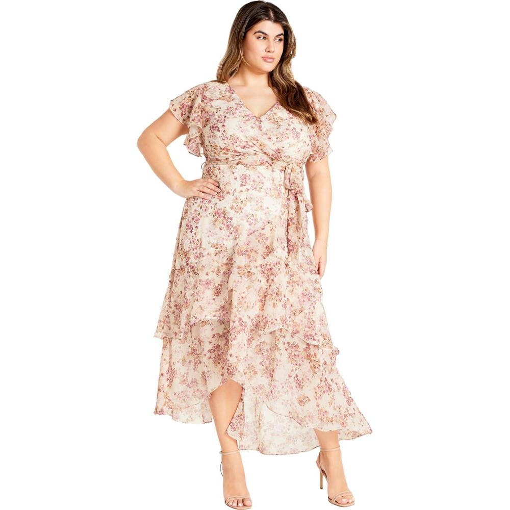 image:imageCity Chic Womens Plus Size Maxi Dress  Flirty Tier PrintPretty Meadow
