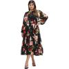 image:imageCity Chic Womens Dress  Roma Print Long SleeveDolce Black
