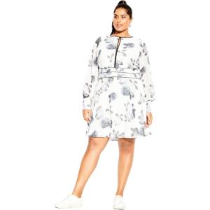 CITY CHIC Women’s Irena Dress(Ivory Camelia Fl)