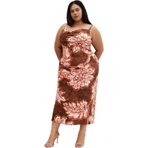 City Chic Plus Size Winter Foliage Black Dress(Kew Bloom)