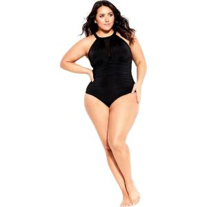 City Chic Women’s 1 Piece-Azores, Black, 14