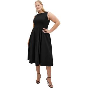 City Chic Women’s Plus Size Dress – Mary Skater Midi(Black)