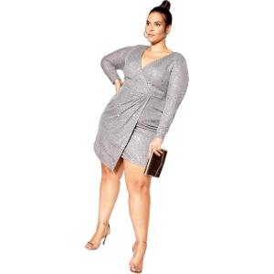 City Chic Women’s Plus Size Dress – Razzle(Metal)