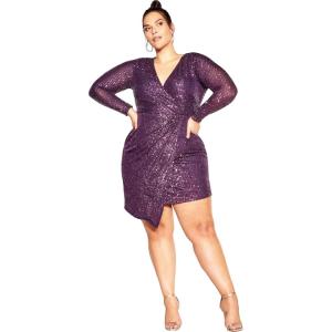 City Chic Women’s Plus Size Dress – Razzle(Violet)