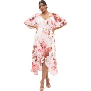 City Chic Women’s Plus Size Lovers Lane Print Dress(Sunlit Petals)