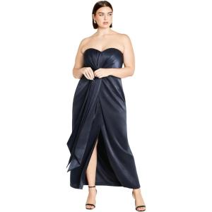 City Chic Women’s Plus Size Maxi Cocktail Dress – Kamari(Ink)