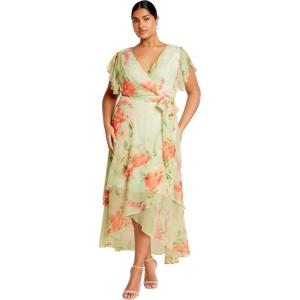 City Chic Women’s Plus Size Maxi Dress – Flirty Tier Print(Petal Perfection)