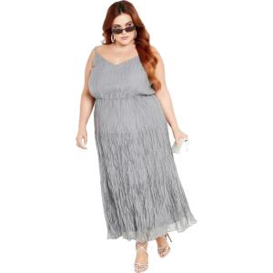 City Chic Women’s Plus Size Maxi Sabina(Silver)