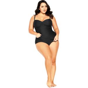 City Chic Women’s Plus Size Samira Tankini(Black)