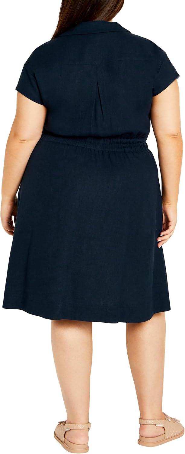 image:imageCity Chic Plus Size Dress Antonella Cap Sleeve Collared DressNavy