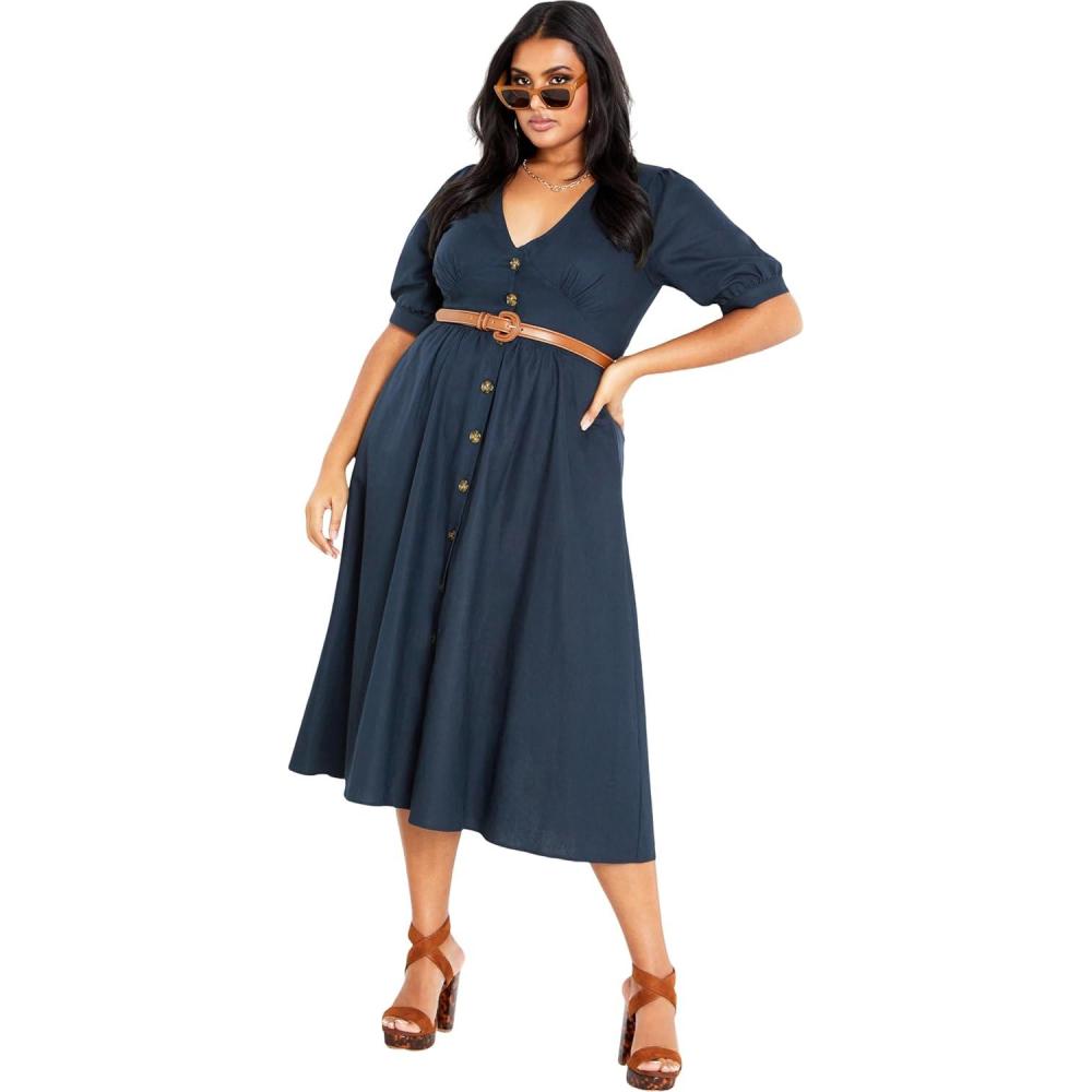 image:imageCity Chic Womens Plus Size Sunset Stroll DressNavy