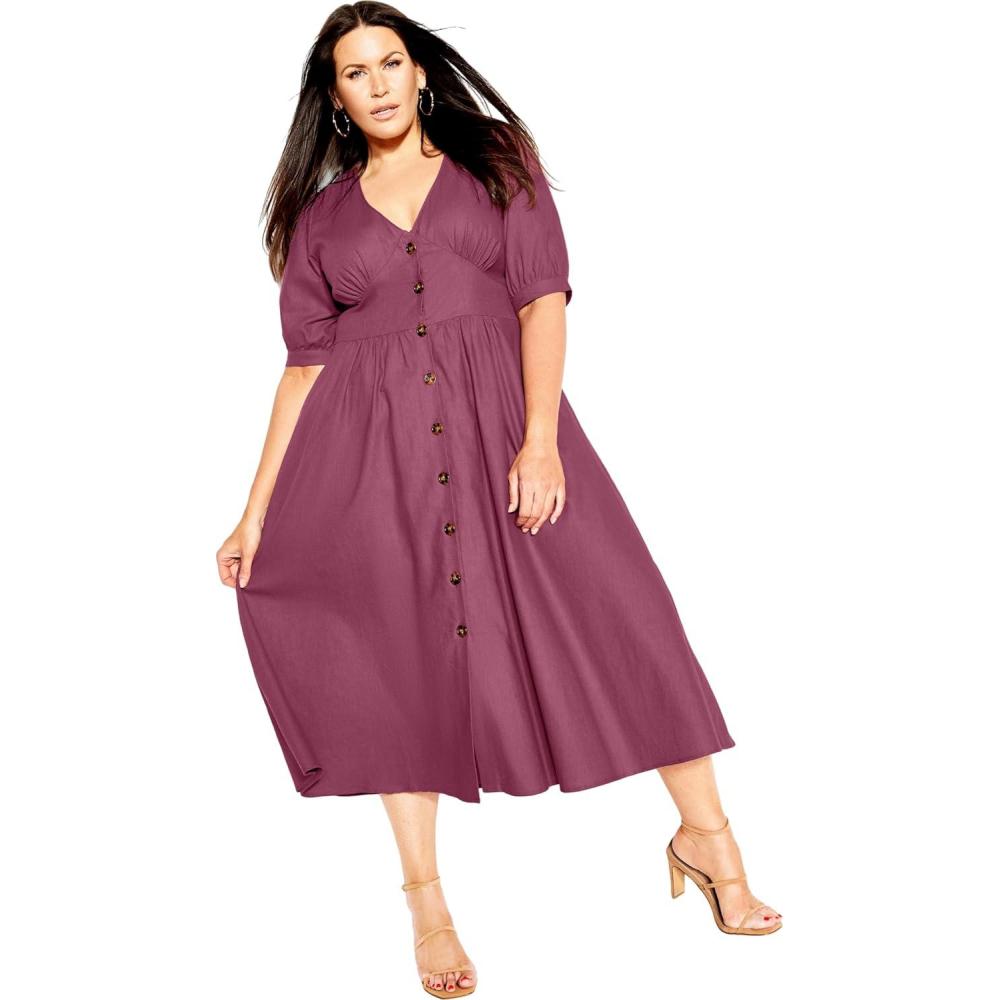 image:imageCity Chic Womens Plus Size Sunset Stroll DressRoseberry