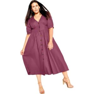 City Chic Women’s Plus Size Sunset Stroll Dress(Roseberry)