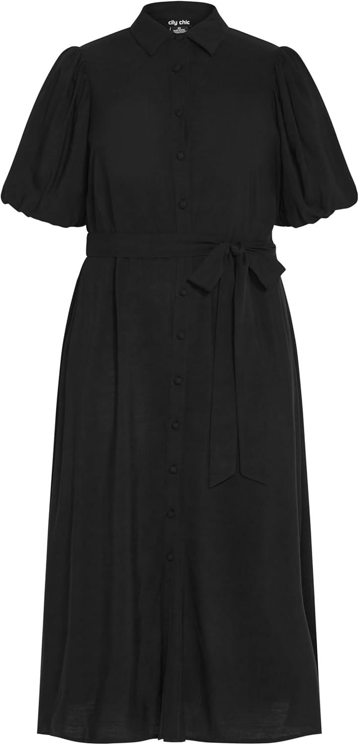 image:imageCity Chic Womens Plus Size Dress Freya PlainBlack