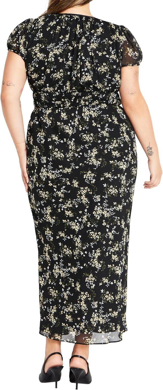 image:imageCity Chic Womens Plus Size Dress Midi CaraNightfall Ditsy