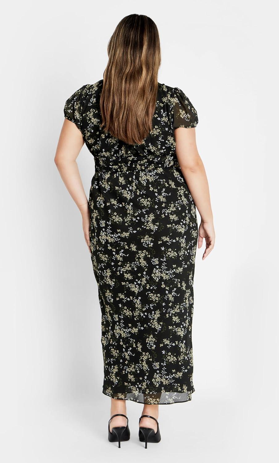 image:imageCity Chic Womens Plus Size Dress Midi CaraNightfall Ditsy
