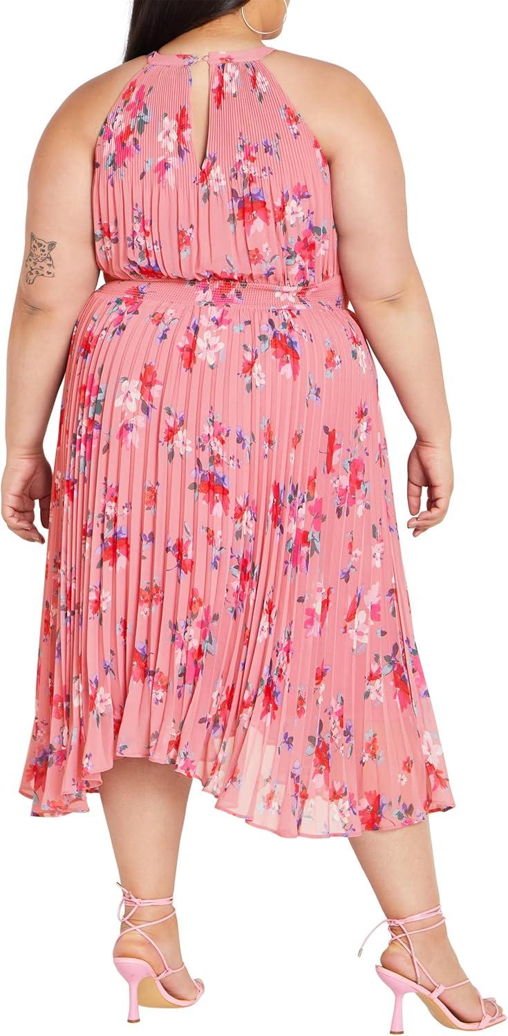 image:imageCity Chic Womens Plus Size Miriam Print DressBlush Lotte Bunch
