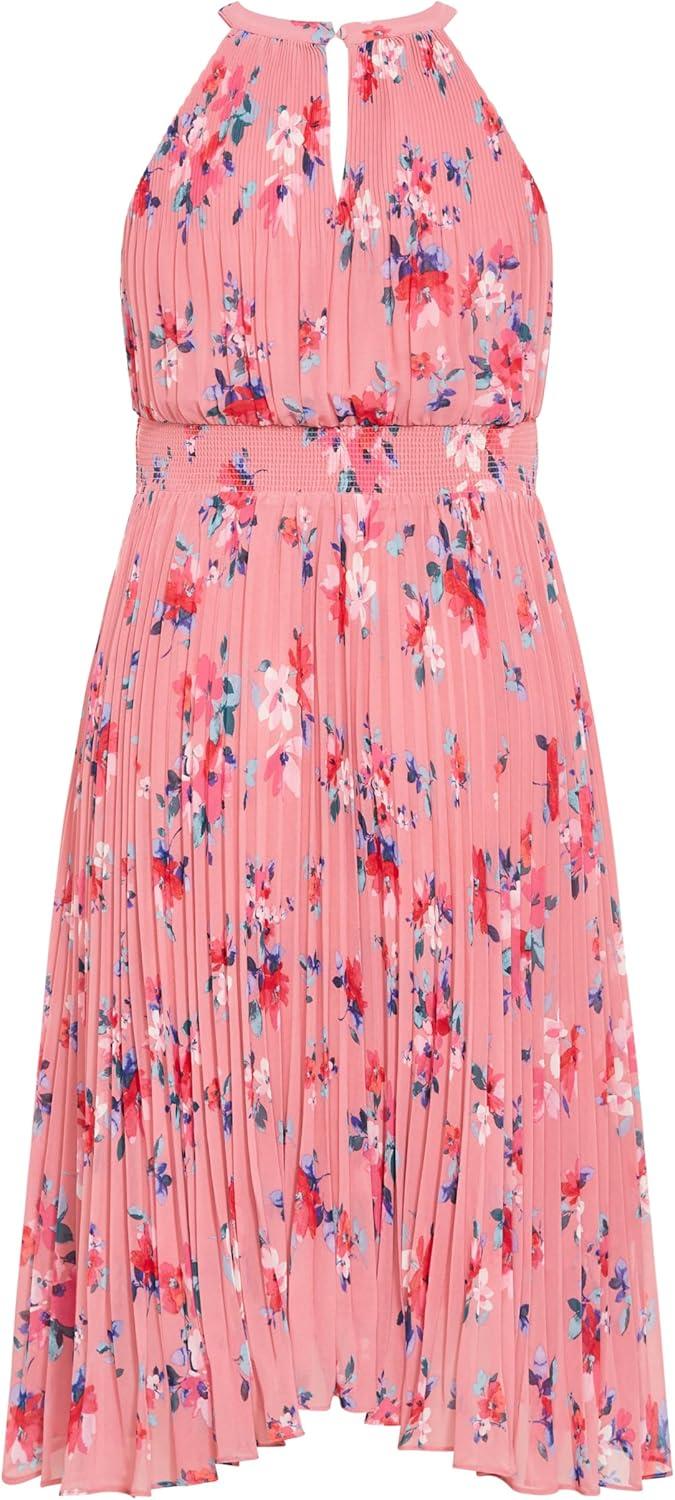 image:imageCity Chic Womens Plus Size Miriam Print DressBlush Lotte Bunch
