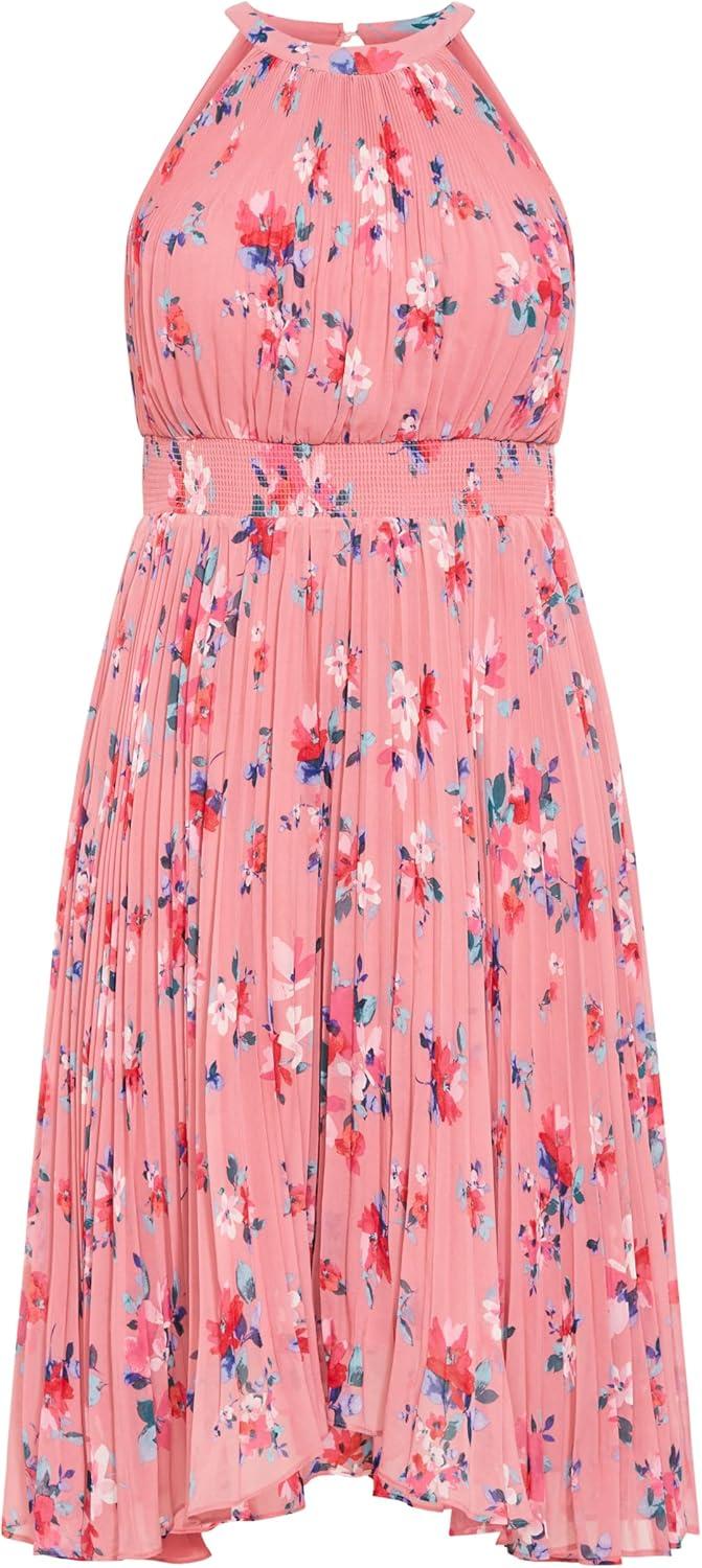 image:imageCity Chic Womens Plus Size Miriam Print DressBlush Lotte Bunch
