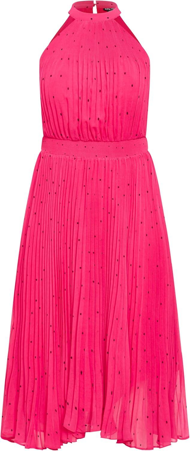 image:imageCity Chic Womens Plus Size Miriam Print DressShock PinkBlk Spot