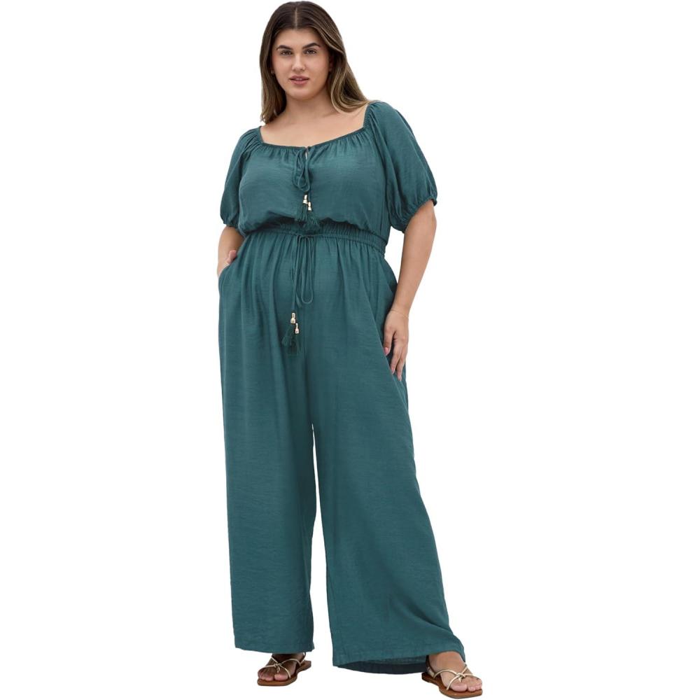 image:imageCity Chic Womens Plus Size Jumpsuit  EricaFoliage Green