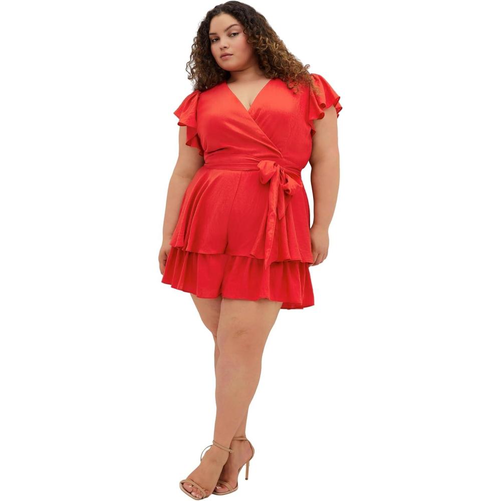 image:imageCity Chic Womens Plus Size Playsuit SunnyRed