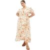 image:imageCity Chic Womens Plus Size Dress  Sarina Print Wrap MidiPeachy Fl