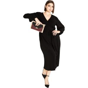 City Chic Women’s Wrap Hayden Dress(Black)