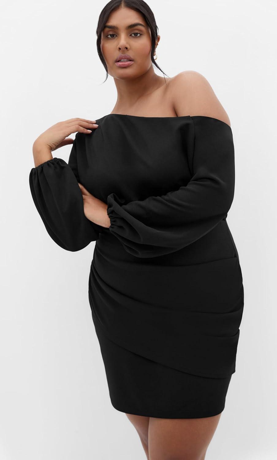 image:imageCity Chic Womens Plus Size Cocktail Dress Alysia Mini DressBlack