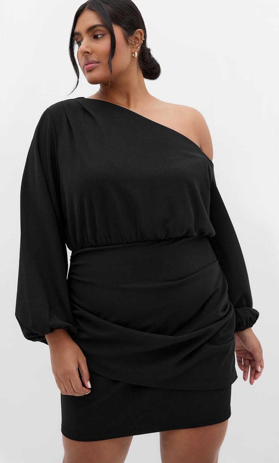 image:imageCity Chic Womens Plus Size Cocktail Dress Alysia Mini DressBlack